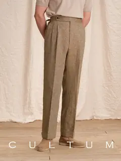 Cultum льняные брюки — бежевый