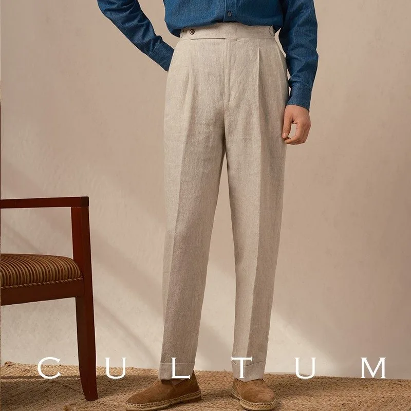 Cultum льняные брюки — бежевый