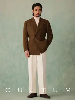 Cultum 1930s двубортный пиджак из плотной шерсти — тёмно-коричневый