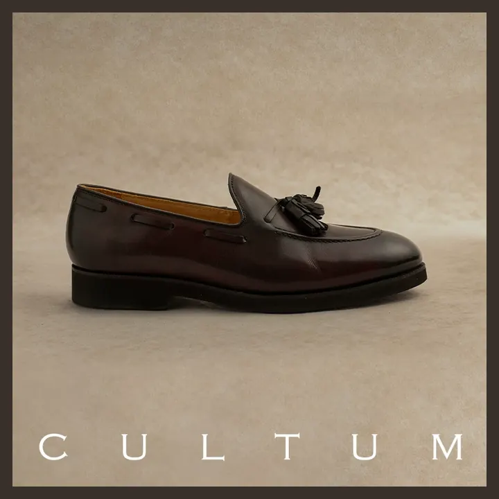 Cultum кожаные лоферы с кисточками — красно-коричневые