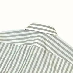 SEEKMITED сорочка из хлопка и льна в зелёную полоску
