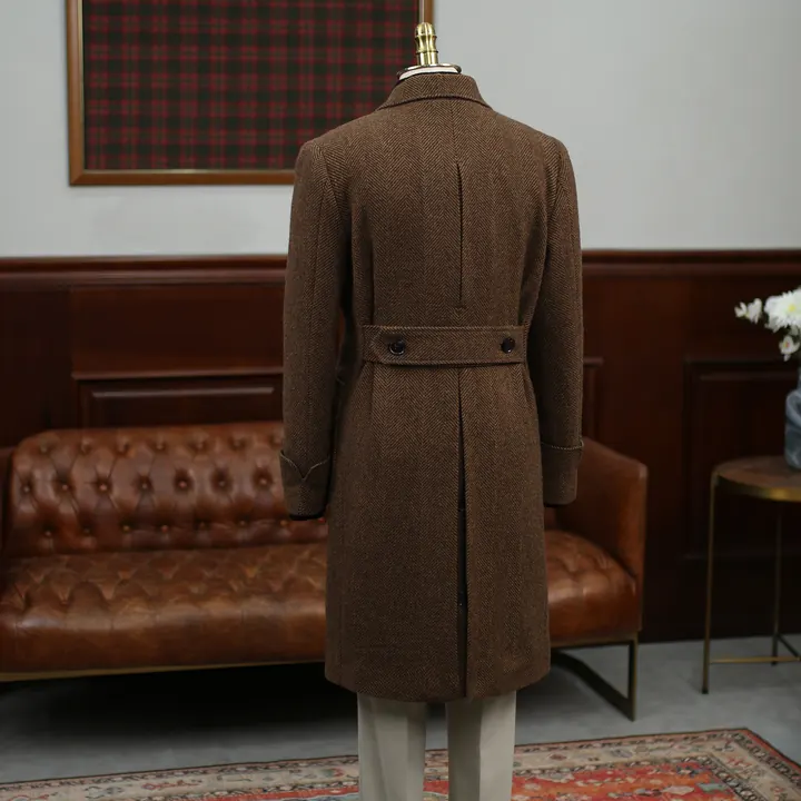 Isir Honour двубортное пальто из шерсти и вискозы Polo — коричневое