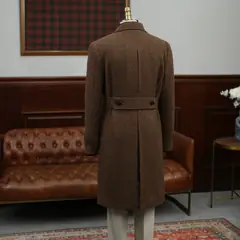 Isir Honour двубортное пальто из шерсти и вискозы Polo — коричневое