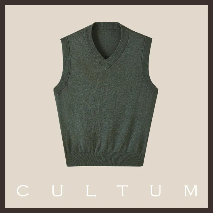 Cultum жилет из хлопка и кашемира — зелёный