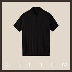 Cultum поло из рами и хлопка — чёрное