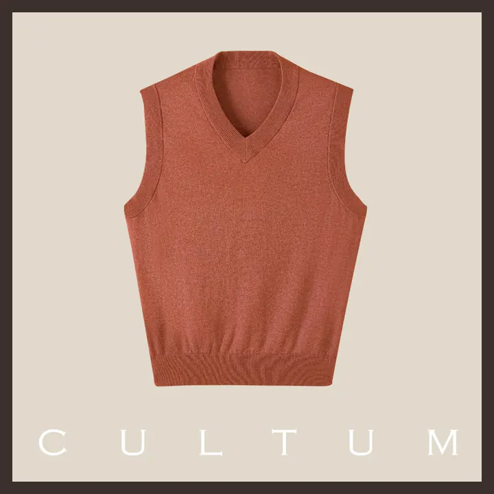 Cultum жилет из хлопка и кашемира — бордовый