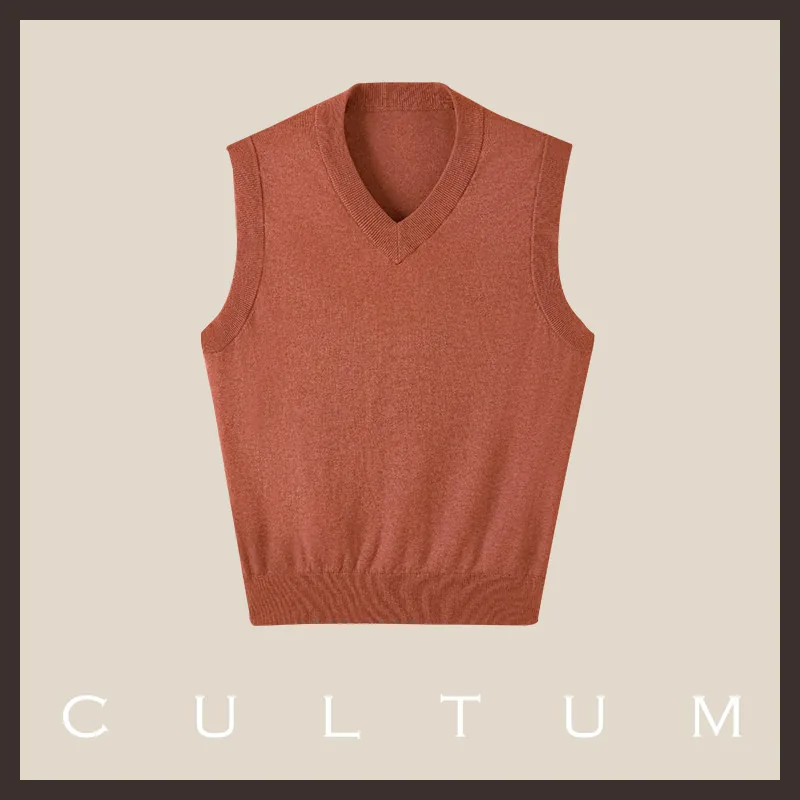 Cultum жилет из хлопка и кашемира — бордовый
